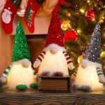 3pcs decoration noel lutin farceur en peluche, lutin decoration gnome, deco noel mini elfe noel pour ...