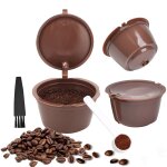 3pcs filtres a cafe non jetables, reutilisables capsules rechargeables a cafe, compatibles avec machines ...
