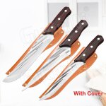 3pcs avec des gaines - couteau a dsosser'abattage forg en acier inoxydable, coupe viande, boucher, ...