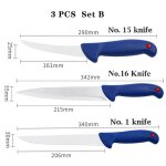 3pcs set b - couteau a désosser en acier inoxydable, pour chef de cuisine, couteau de boucher, outils ... 3pcs set b - couteau a désosser en acier inoxydable, pour chef de cuisine, couteau de boucher, outils ...