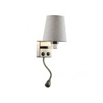 Appliquer 3w 4000k + 1xe27 paulo cuir / abat - jour beige 285lm 37x14x17cm double allumage Appliquer 3w 4000k + 1xe27 paulo cuir / abat - jour beige 285lm 37x14x17cm double allumage