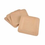 Lot de 4 assiettes carres  bambou  23cm naturel