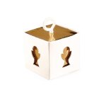 4 botes blanc calice or a suspendre 5x5x5cm