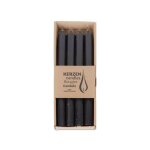 4 bougies flambeaux rustique 25cm 10h noir