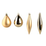 4 boules de sapin de noel olive et glacon or