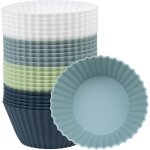 4 couleurs lot de 24 anti - adhsif moule cake sans bpa cupcake tasses de cuisson en silicone pour ptisseries ...