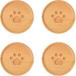 4 coussins de paumes d'ours mignons en bois, tasses a th et tasses a caf, coussins isolants thermiques, ...