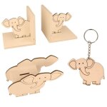 4 d�corations chambre enfant en bois - el�phant