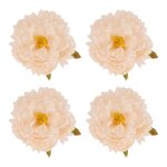 4 fleurs pivoine artificiel 9cm amande