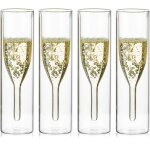 4 fl�tes a champagne double paroi ¿ verre borosilicate