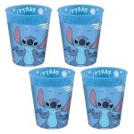 4 gobelets reutilisables stitch 25cl bleu