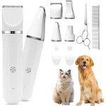4 in 1 professional dog clipper, rechargeable cat and dog clipper, wireless founder pet grooming with ...