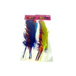 4 longues plumes color�es 32cm 14g loisirs cr�atifs d�coration f�te