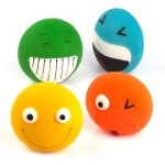 4 pack 3  petits jouets pour chien pour chiens interactifs en caoutchouc de latex boules sourires plates ...