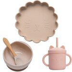 4 pices - bol d'alimentation pour bb, sans bpa, assiette a dner, en silicone de qualit alimentaire, ...