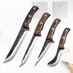 4 pices - couteau a dsosser'abattage forg en acier inoxydable, coupe viande, boucher, tranchage fait ...