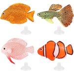 4 pi�ces poisson tropical en plastique artificiel poisson flottant (4 tailles, 4 couleurs) petit faux ...