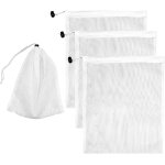 4 pices blancs sac filtrant piscine, sac filtrant aspirateur piscine sacs en maille, sacs de nettoyage ...