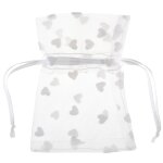 4 sachets polyester tulle cŒur 7. 5x10cm blanc 4 sachets polyester tulle cŒur 7. 5x10cm blanc