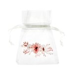 4 sachets tissu organdi amour floral 7. 5x10cm