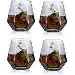 4 verres a whisky g�om�triques inclin�s ¿ fond lourd