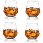 4 verres a whisky inclin�s g�om�triques ¿ fond lourd