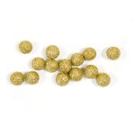 40 boules decoration mousse pailletee 12mm or