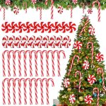 40 pcs canne de bonbons plastique de no�l, suspendus candy cane de no�l bonbons acrylique pendentif, ...