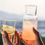 401 - 500ml - clair s - ensemble de bouteilles d'eau en verre avec tasse en verre carafe de chevet avec ...