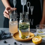 401 - 500ml - clair l - ensemble de bouteilles d'eau en verre avec tasse en verre carafe de chevet avec ...