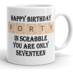 40e anniversaire au scrabble vous avez dix - sept ans mug en céramique amusant 40e anniversaire au scrabble vous avez dix - sept ans mug en céramique amusant