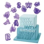 40pcs alphanumrique en plastique biscuit moule symbole fondant gteau dcoration impression moule opp ...