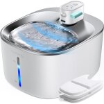 4l fontaine a eau chat sans fil avec detecteur de mouvement, distributeur pour chats et chiens automatique ...