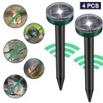 (4pcs) 2pcs rpulsif solaire anti - taupes dissuasion sonique
