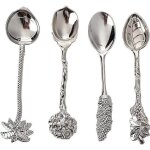 4pcs dessert cuill�res mini cuill�res set cuill�re a caf� cuill�re a caf� vintage royal style cuill�res ...