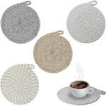 4pcs dessous de verre, dessous de verre rsistant a la chaleur, dessous de verre, tapis de tissage en ...