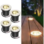 4pcs spot led ext�rieur encastrable sol 3w blanc chaud ip65, r�sistant 800kg, eclairage terrasse / piscine. ...