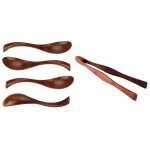 5 accessoires de cuisine: 1 pince a aliments grills avec protection en bois de 26. 5cm et 4 cuillres ...