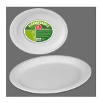 5 assiettes ovales canne a sucre 26x19. 9cm blanc