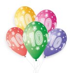5 ballons bio nombre 10 33cm pastel multicolore