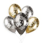 5 ballons bio shiny nombre 30 33cm multicolore