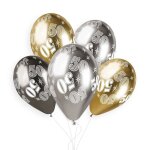 5 ballons bio shiny nombre 50 33cm multicolore