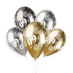 5 ballons bio shiny nombre 60 33cm multicolore