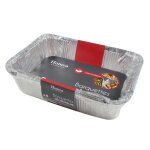 Paris prix - lot de 5 barquettes aluminium  couvercle  2l gris