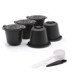 5 capsules de nespresso r�utilisables, filtre de capsules de caf� rechargeables avec machines a caf� ...