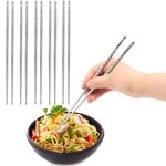 5 paires de baguettes en spirale en acier inoxydable, ensemble de baguettes a haute temp�rature st�rilisables ...