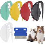 5 pices coupe noeud chat poil long avec peignes pour animaux de compagnie, peignes pour chats et chiens ...