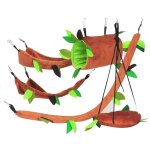 5 pices planeur a sucre suspendus cage accessoires ensemble feuille bois design animal hamac canal tlphriq ...