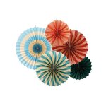 5 rosettes carton cirque 26 - 43cm multicolore