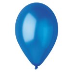 50 ballons latex metallises bleu roi bio 30cm
